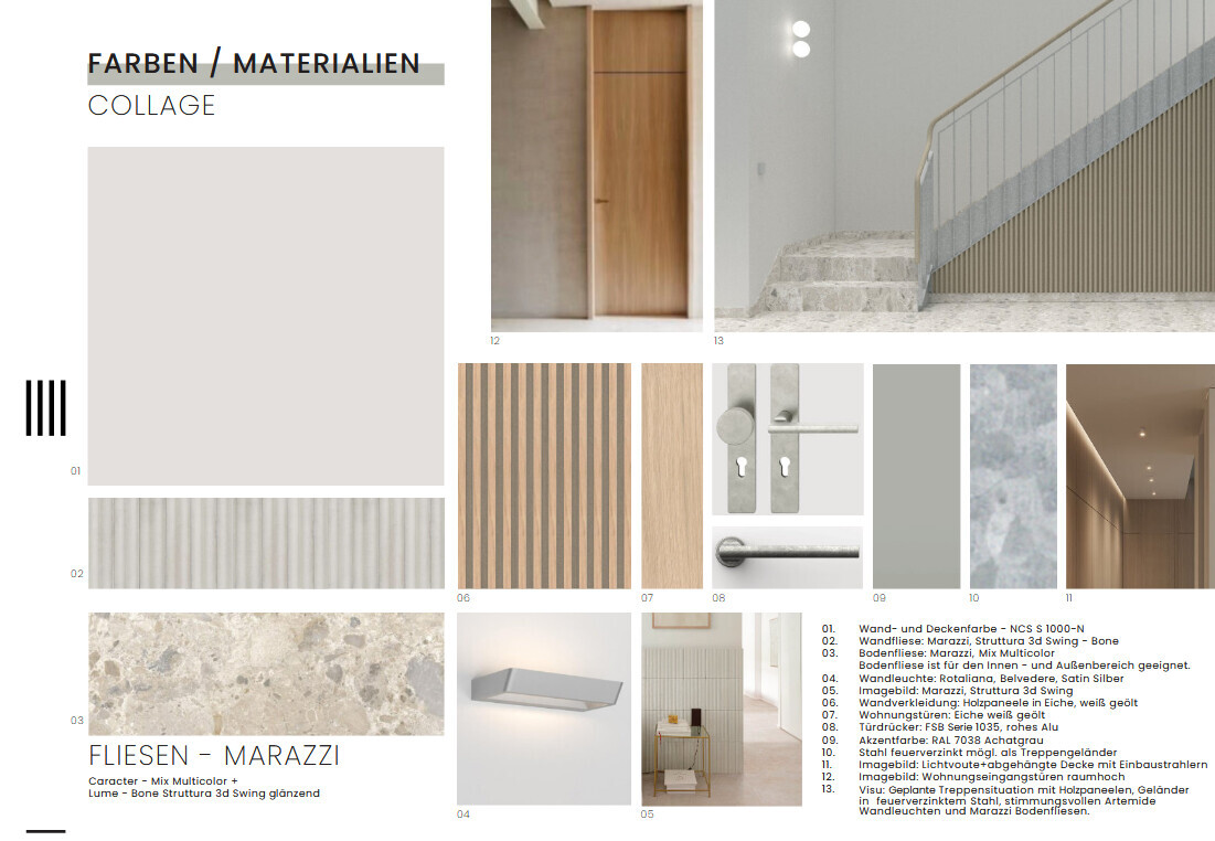 Originale Material- und Farbwelt aus dem Exposé